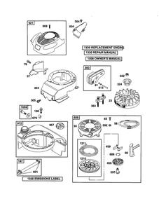 Starter-Rewind/Housing-Block Diagram and Parts List for 123K02-0317-E1  Briggs and Stratton Engine
